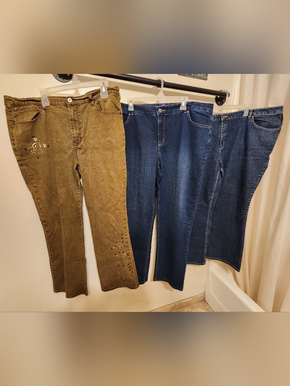 Diane Gilman/Liz Clairborne/Just My Size Bootcut Jeans Trio Green & Blue Denim